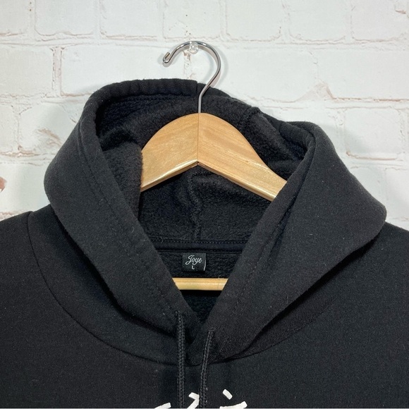 Joye Ramen Party Hoodie Womens Large Black Pockets Pullover Sweatshirt - Picture 4 of 8